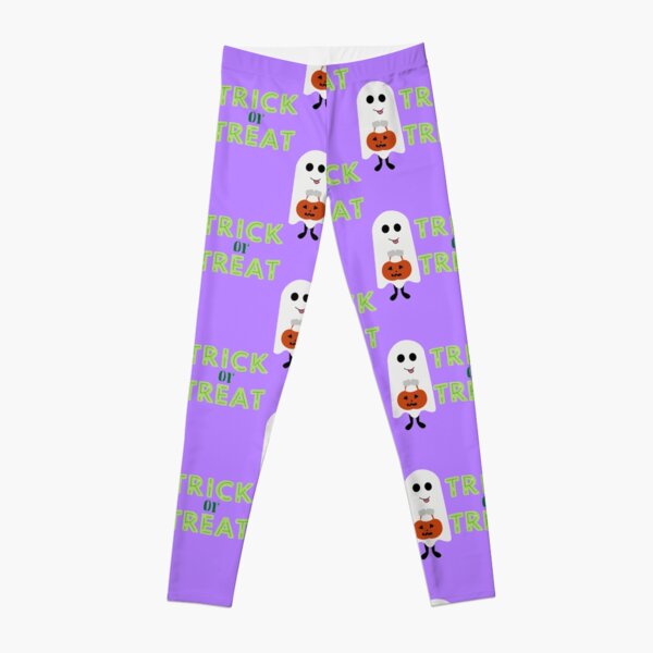 Trick or treat ghost with pumpkin Leggings