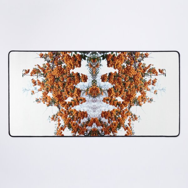 Item preview, Abstract mirrored photo collage of vibrant orange berry tree and the sky designed and sold by CiniArt.