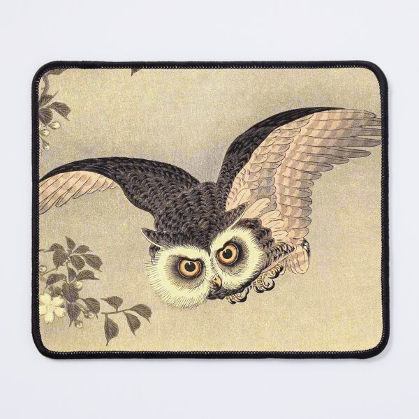 Item preview, Koson Ohara - Scops Owl in Flight, Cherry Blossoms and Full Moon designed and sold by ArtExpression.