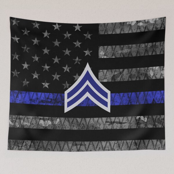 Item preview, Corporal Stripes Thin Blue Line Distressed Flag designed and sold by Jared Davies.