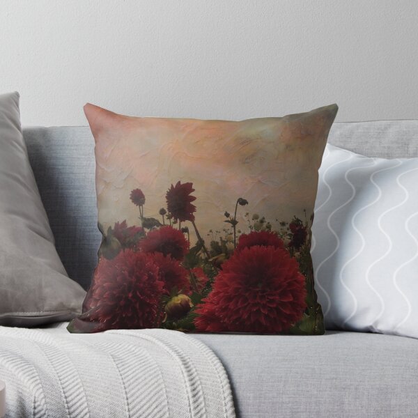 My kingdom for a red flower in the sunset Throw Pillow