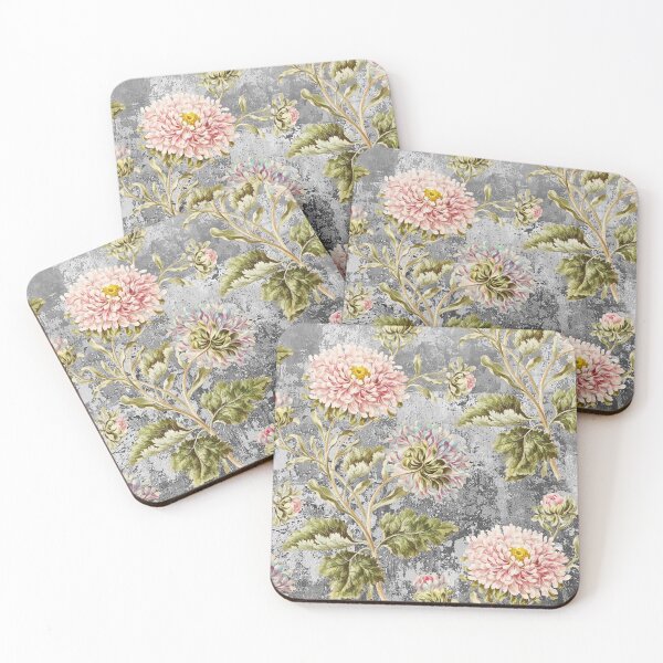 Item preview, Shabby chic grey with Classic pink floral. designed and sold by Point-Of-DD.