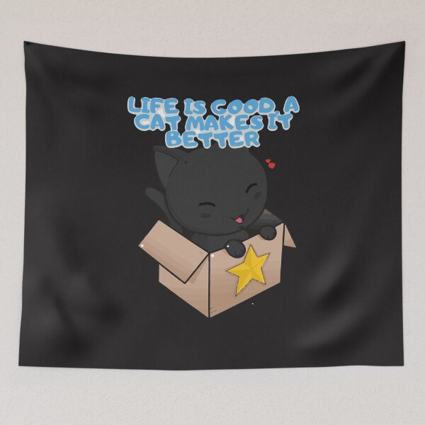 Item preview, Life is good, a cat makes it better designed and sold by Mikedog21.