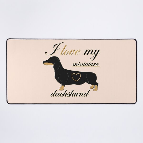 Item preview, I love my miniature dachshund text with the dog and heart designed and sold by CiniArt.