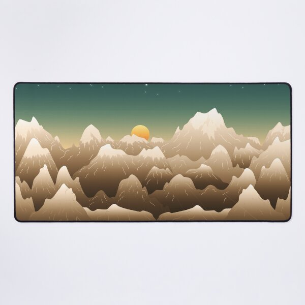 Item preview, Fishing boat on sea abstract landscape with mountains and sunset designed and sold by CiniArt.