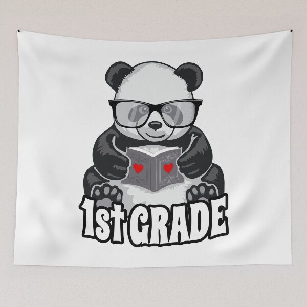 Item preview, 1st Grade Back To School Panda Book Reader Teacher Heart designed and sold by GrandeDuc.
