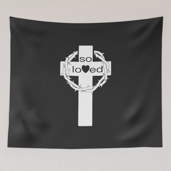Item preview, Christian Design - So Loved - with Cross and Crown of Thorns designed and sold by simplydesignart.