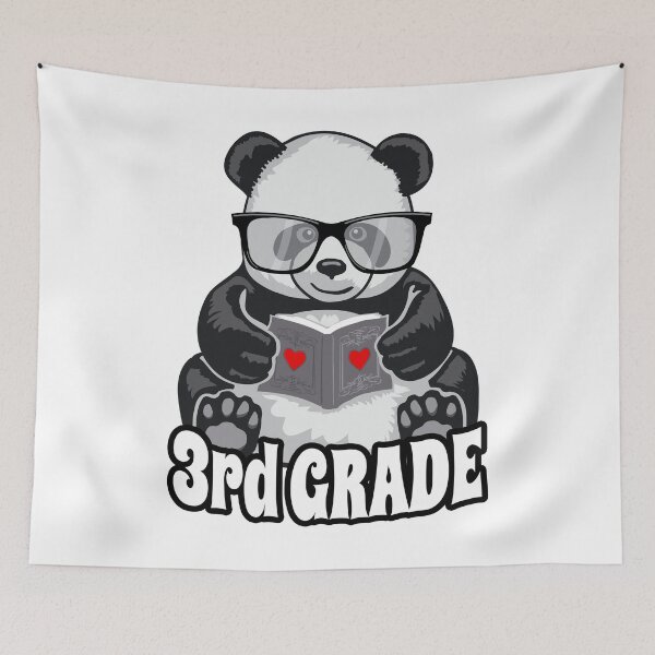Item preview, 3rd Grade Back To School Panda Book Reader Teacher Heart designed and sold by GrandeDuc.
