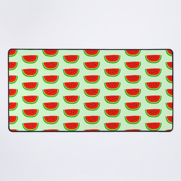 Summer Fruit Watermelon Slice Cartoon Illustration Desk Mat