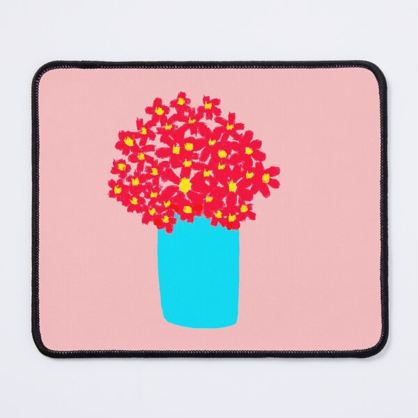 Item preview, Blooming Red Flowers Bouquet in Blue Flower Vase Illustration designed and sold by wenjunior.