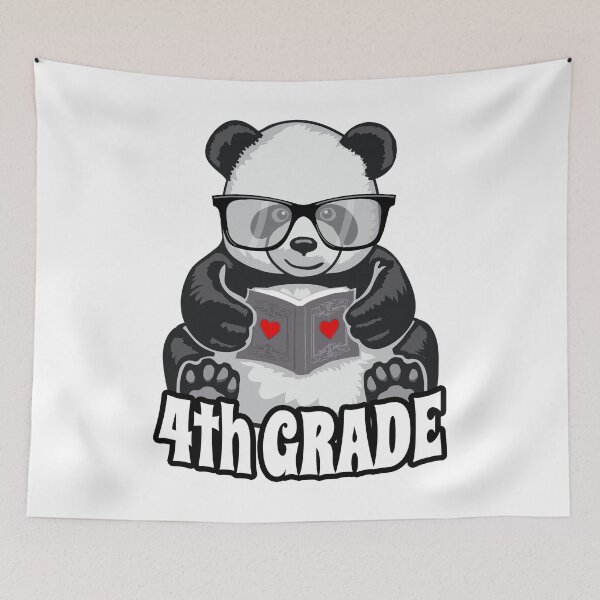Item preview, 4th Grade Back To School Panda Book Reader Teacher Heart designed and sold by GrandeDuc.