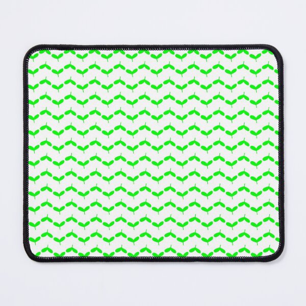Spring Theme Green Plant Bud Leaf Pattern on White Mouse Pad