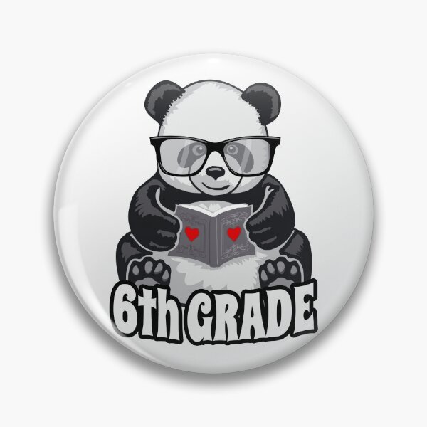 Item preview, 6th Grade Back To School Panda Book Reader Teacher Heart designed and sold by GrandeDuc.