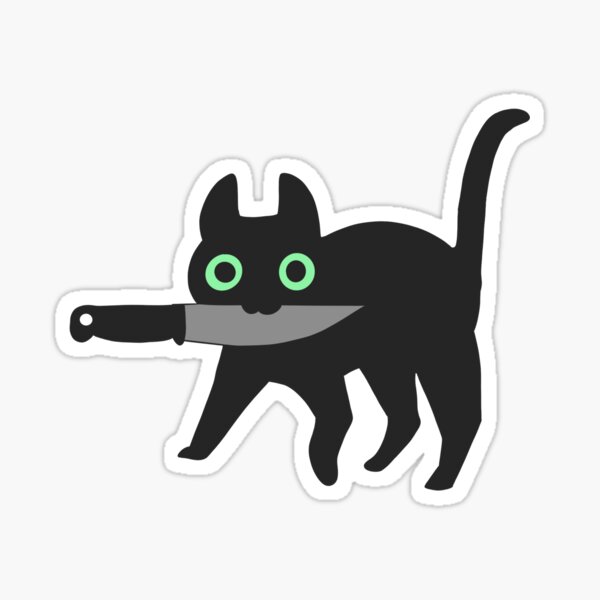 "Stabby cat" Sticker by MeaganBragwell Redbubble
