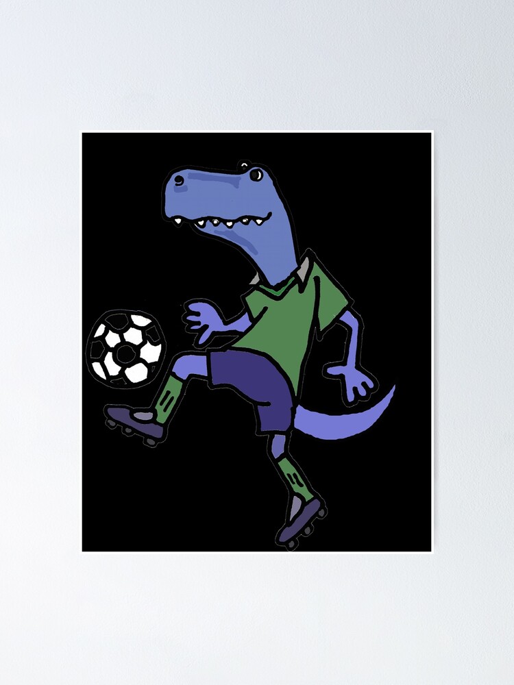 Funny T-rex Dinosaur Jumping Hurdles Cartoon Poster for Sale by  naturesfancy