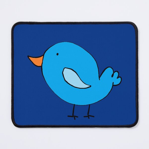 Cute Little Blue Bird Cartoon Illustration Mouse Pad