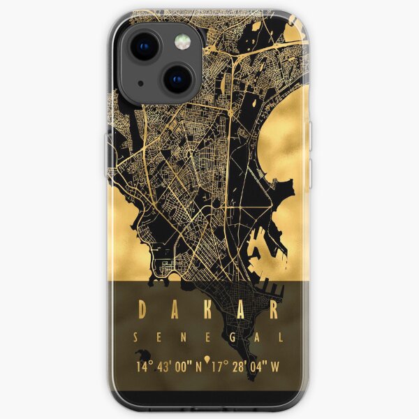 CARTE DE DAKAR SÉNÉGAL Coque souple iPhone