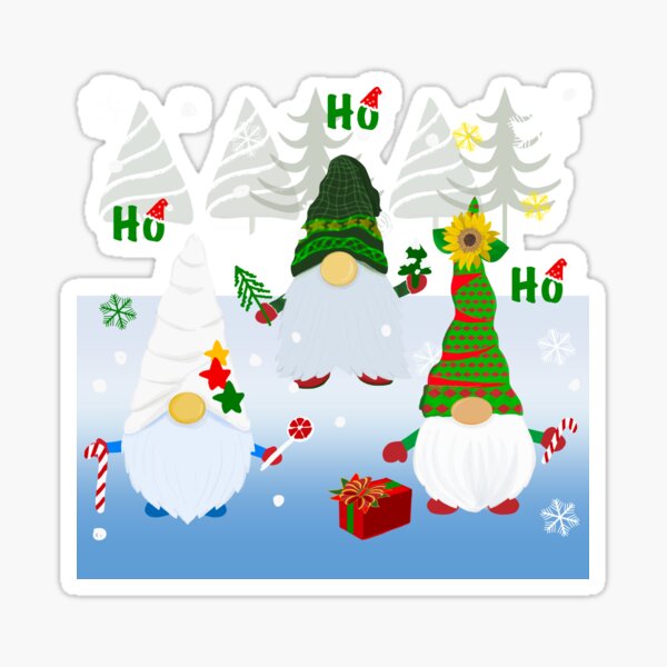 Item preview, Ho Ho Ho Christmas Gnomes with hats designed and sold by AnyMage.
