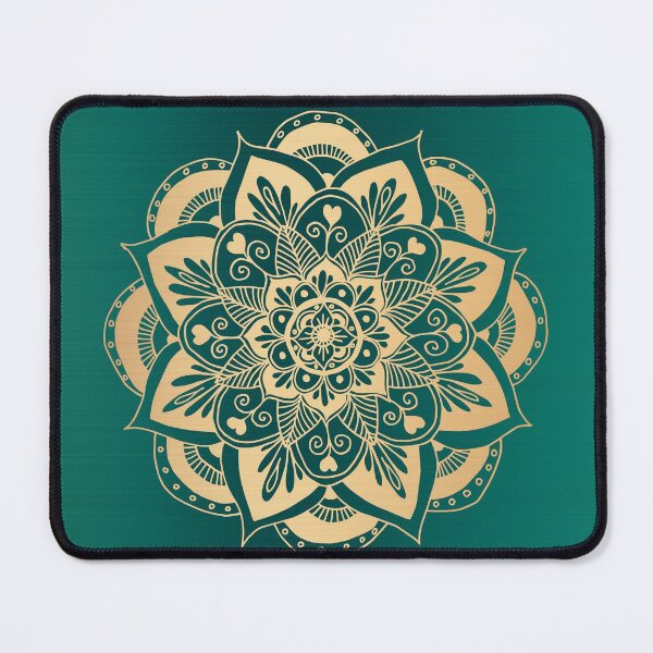 Item preview, Teal Green and Gold Flower Mandala designed and sold by Julie Erin Designs.