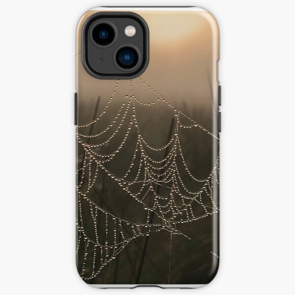 The dew shines and flashes in the spider web iPhone Tough Case