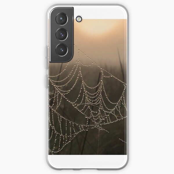 The dew shines and flashes in the spider web Samsung Galaxy Soft Case