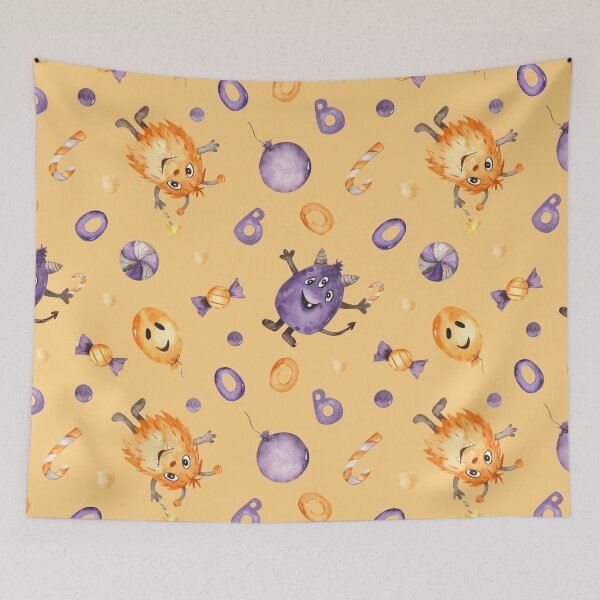 Item preview, Halloween Monsters, Sweets, Balloons Seamless Pattern designed and sold by GeeHanz.