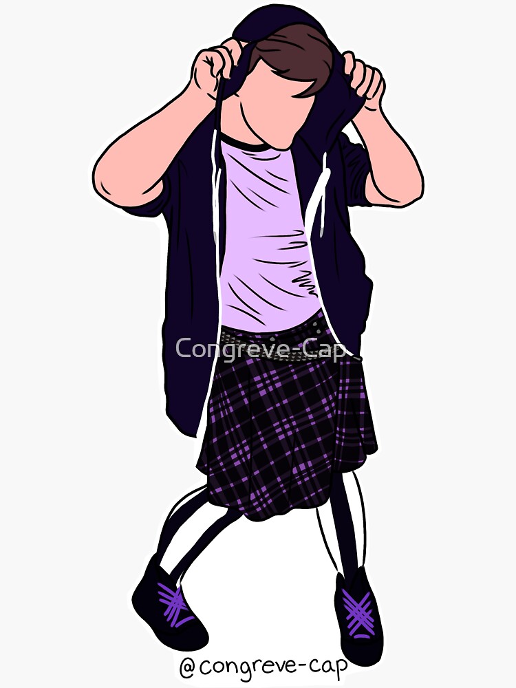 Virgil Sanders In A Skirt Sticker For Sale By Congreve Cap Redbubble