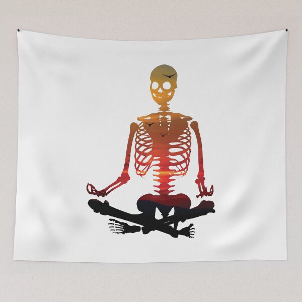 Item preview, Meditating skeleton meditates designed and sold by stickmeok.