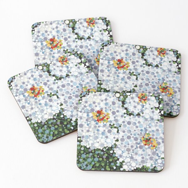 Item preview, Colorful Mosaic Art Big White Orchids Flowers designed and sold by Sharon Cummings Art.