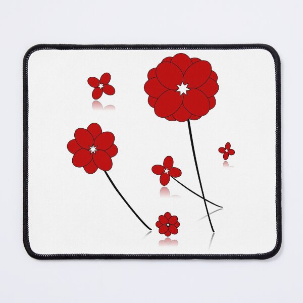 Red Flowers, Ornamental Pattern With Red Color, endless pattern Mouse Pad