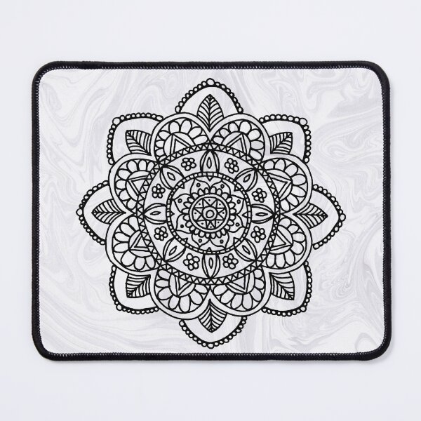 Item preview, Black Mandala on White Marble designed and sold by Julie Erin Designs.