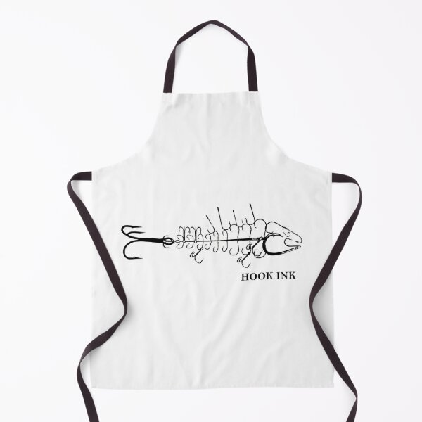 Hook ink Logo fish out of hooks Apron for Sale by hookink