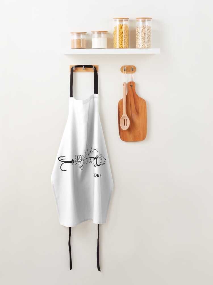 Hook ink Logo fish out of hooks Apron for Sale by hookink