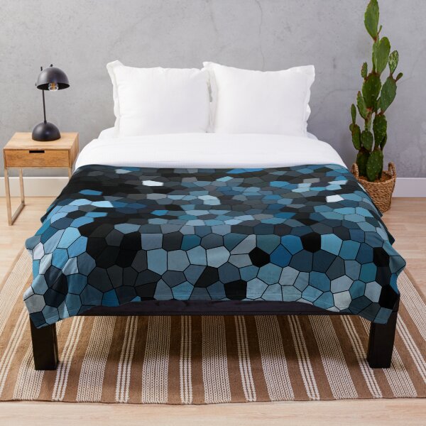 Item preview, Black and Blue Abstract Art Colors On Mosaic Tile designed and sold by PlanetPattern.