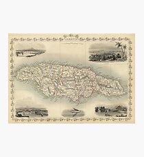 Vintage Map of Jamaica (1851) Photographic Print