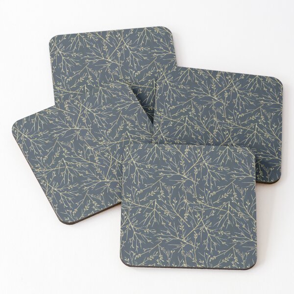 Item preview, Autumn Branches Nature Leaves Twigs Blue Fall Tree Foliage Pattern designed and sold by livianasgifts.