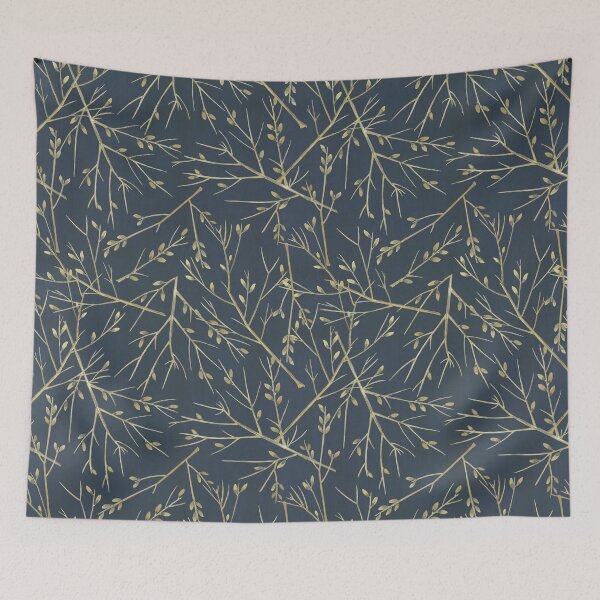 Item preview, Autumn Branches Nature Leaves Twigs Blue Fall Tree Foliage Pattern designed and sold by livianasgifts.
