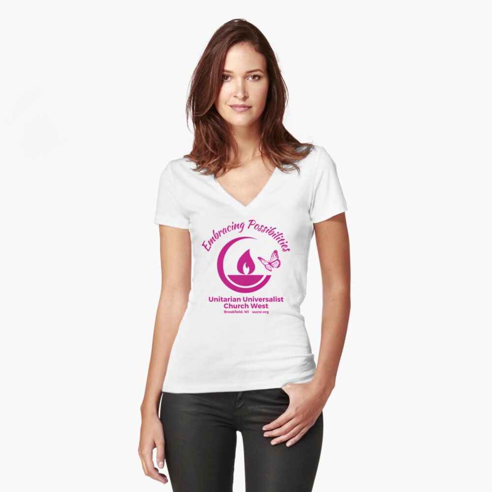 Item preview, Fitted V-Neck T-Shirt designed and sold by UUCW.