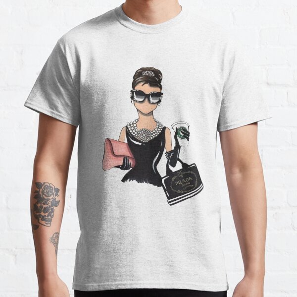 Audrey Hepburn drawing illustration Camiseta clásica