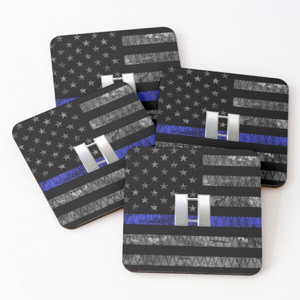 Item preview, (Silver) Captain Thin Blue Line Distressed Flag designed and sold by Jared Davies.