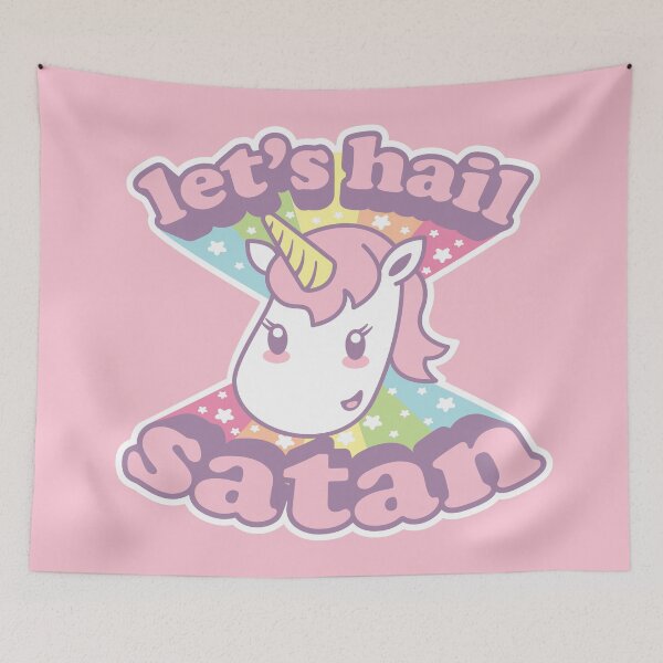 Item preview, Lets Hail Satan Kawaii Unicorn designed and sold by BobJolley.