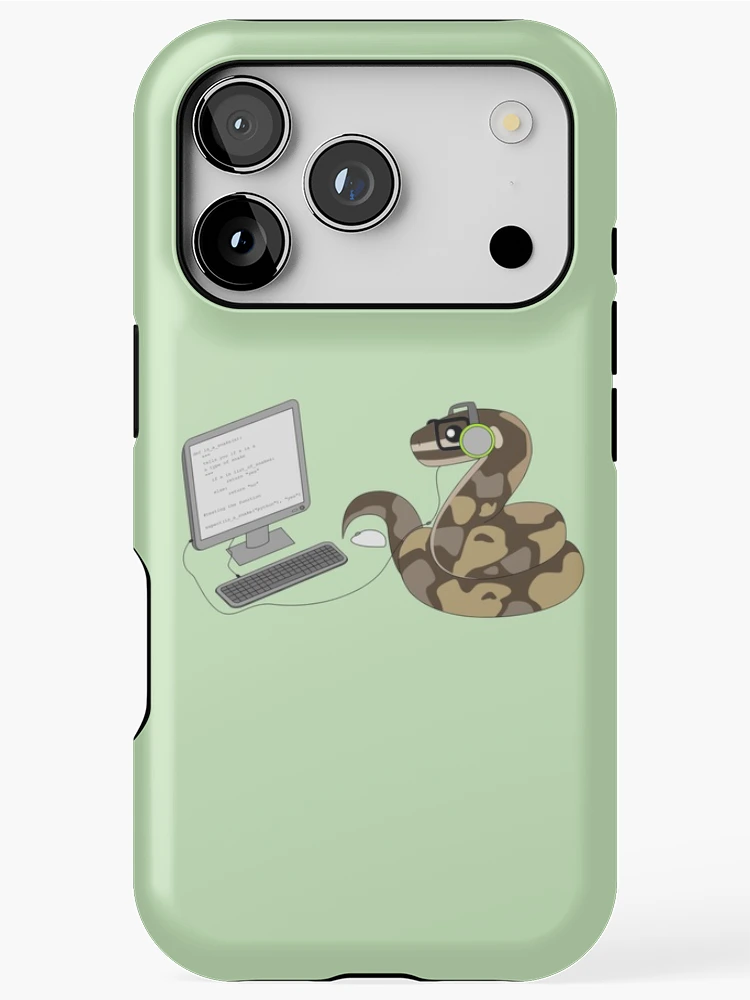 Thumbnail 1 of 4, iPhone Case, Python Programming Pun designed and sold by chrispy doodles.