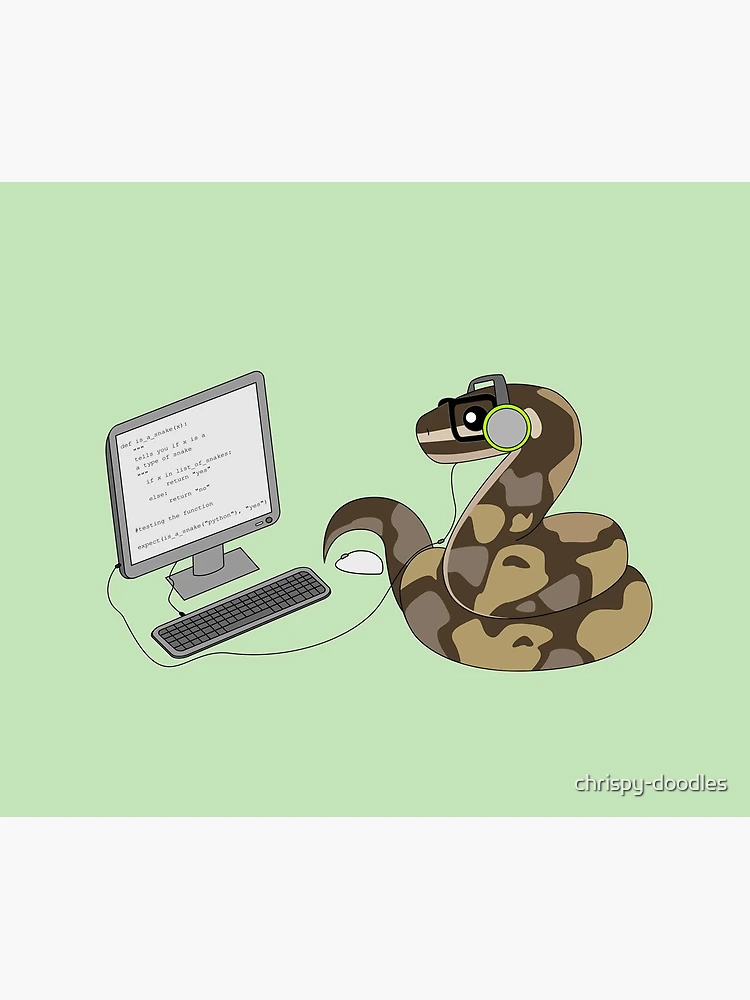 Thumbnail 5 of 5, Mouse Pad, Python Programming Pun designed and sold by chrispy doodles.