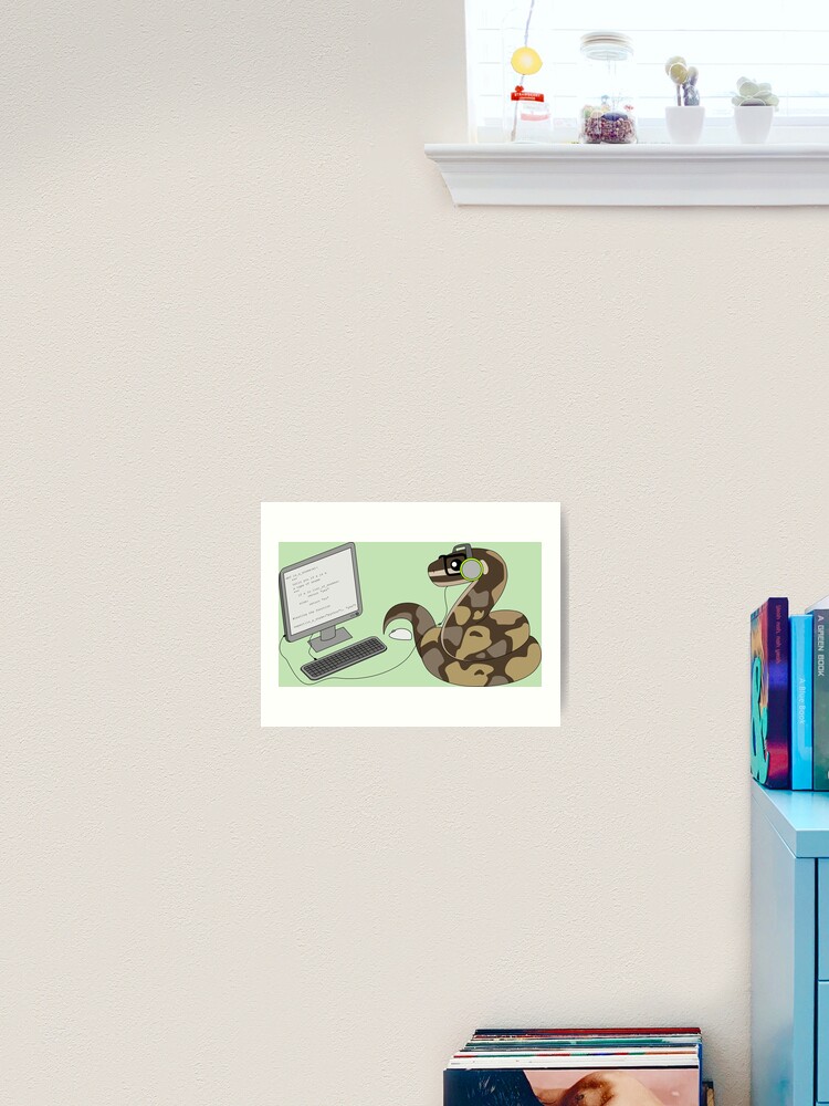 Thumbnail 2 of 3, Art Print, Python Programming Pun designed and sold by chrispy-doodles.