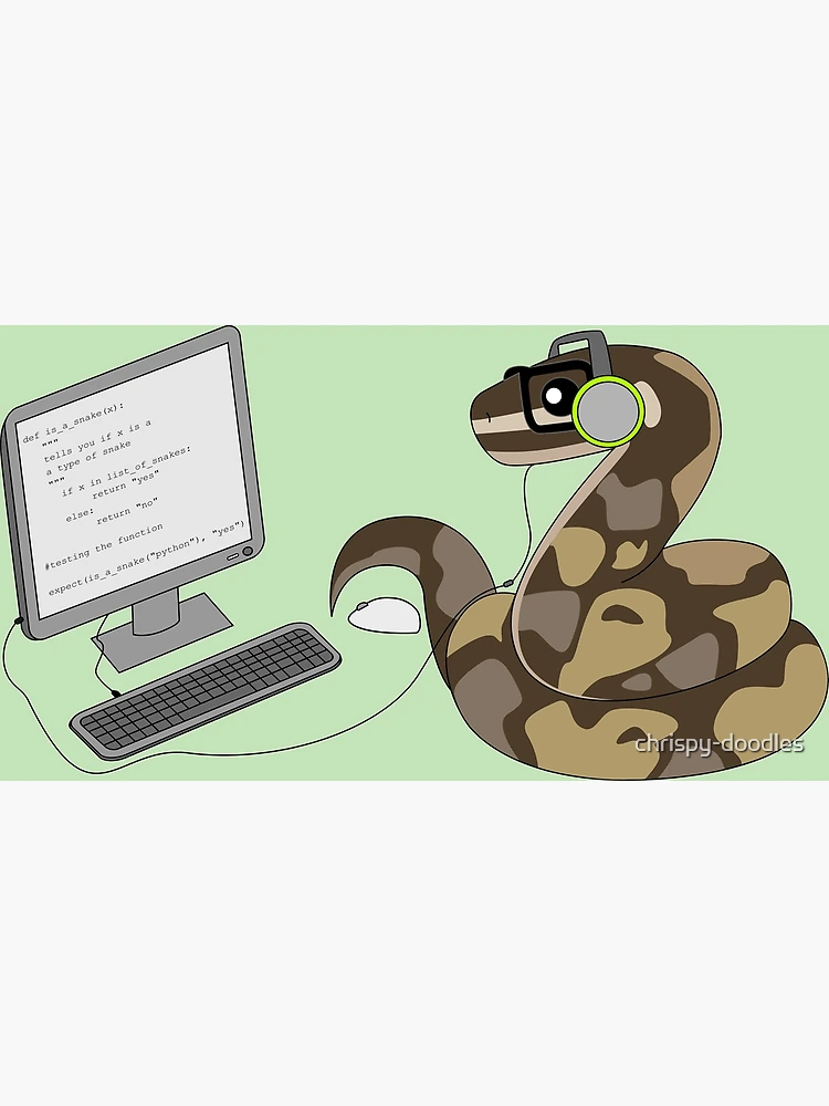 Thumbnail 2 of 2, Postcard, Python Programming Pun designed and sold by chrispy doodles.