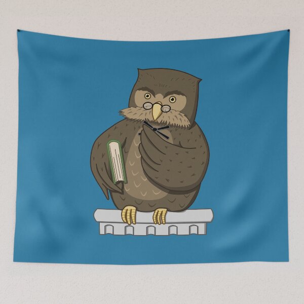 Item preview, Thoughtful philosopher owl with book designed and sold by Sanguinik.