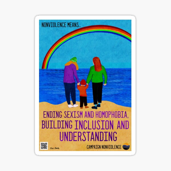 Item preview, Nonviolence Means.... Ending Sexism and Homophobia designed and sold by paceebene.