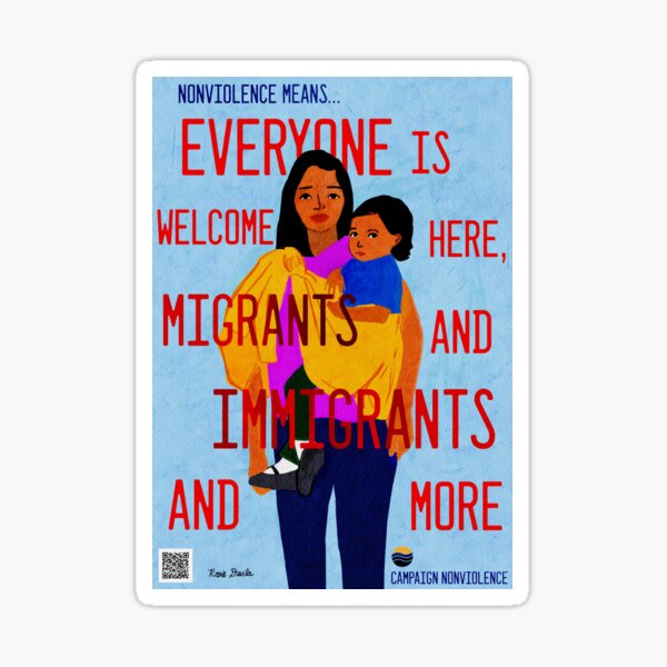 Item preview, Nonviolence Means.... Everyone is Welcome designed and sold by paceebene.