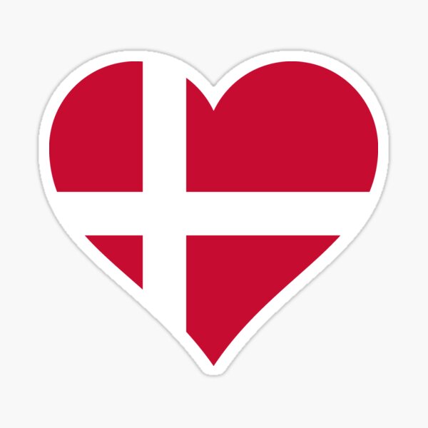 Item preview, Denmark Danish flag ensign heart designed and sold by GeogDesigns.