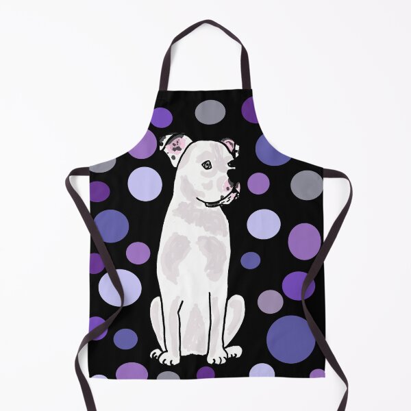 Artikelvorschau, Lustige weiße amerikanische Bulldogge und Kreismuster-Kunst entworfen und verkauft von Nature's Fancy.